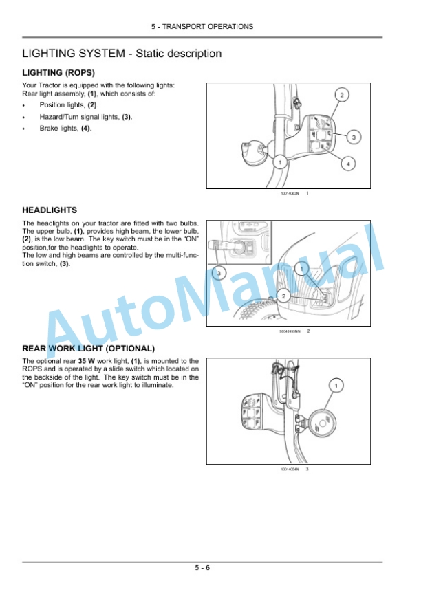 New Holland 3040, 3045, 3050 Boomer Compact Tractor Operation and Maintenance Manual 84382275-4