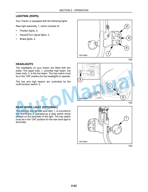 New Holland 3040, 3045, 3050 Boomer Tractor Operation and Maintenance Manual 84328431-3