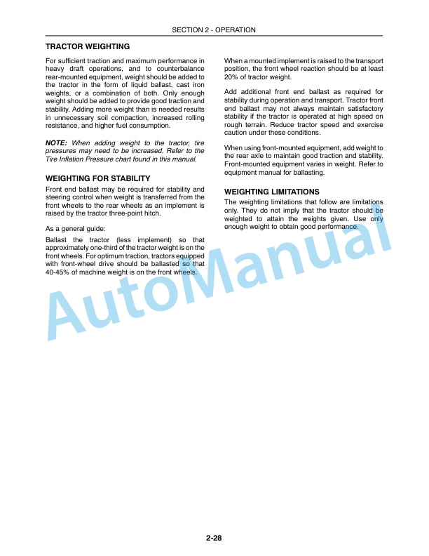 Alternative view of New Holland 3040, 3045, 3050 Boomer With 12x12 Gear Transmission Tractor Operation and Maintenance Manual 87477124