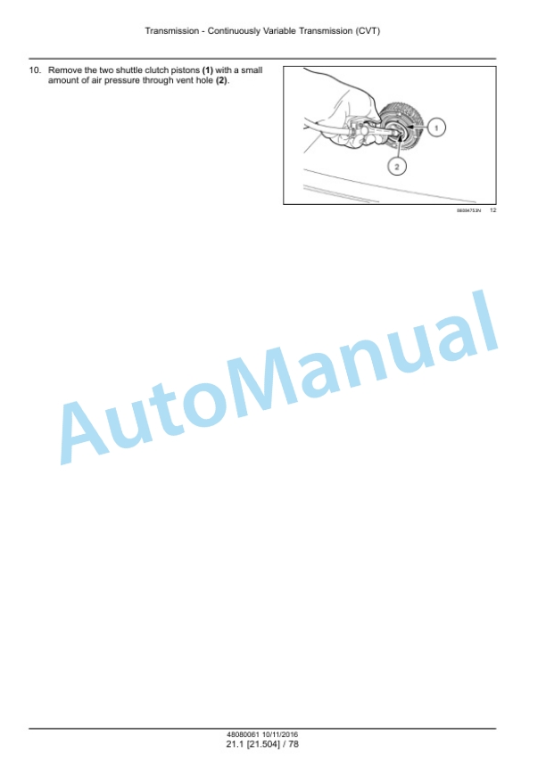 Alternative view of New Holland 3040 CVT, 3045 CVT, 3050 CVT Boomer Compact Tractor Service Manual 48082167