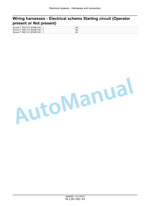 New Holland 3040 CVT, 3045 CVT, 3050 CVT Boomer Compact Tractor Service Manual 48082169-5