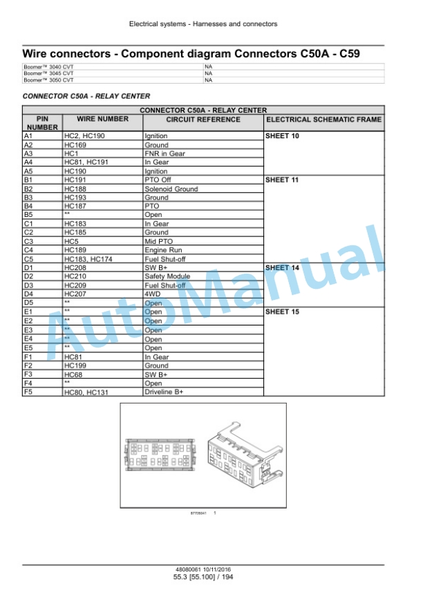 New Holland 3040 CVT, 3045 CVT, 3050 CVT Boomer Compact Tractor Service Manual 48082170-2
