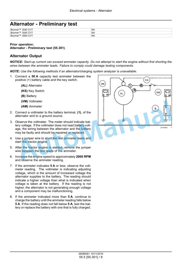 New Holland 3040 CVT, 3045 CVT, 3050 CVT Boomer Compact Tractor Service Manual 48082170-5