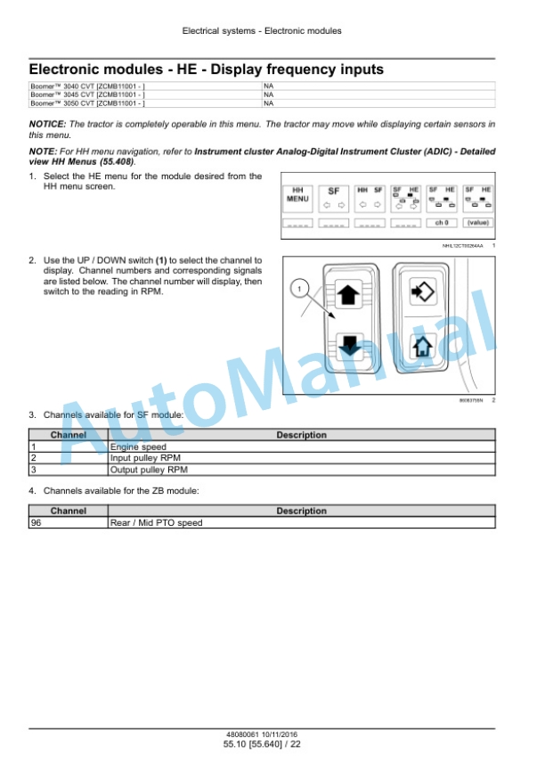 Alternative view of New Holland 3040 CVT, 3045 CVT, 3050 CVT Boomer Compact Tractor Service Manual 48082171