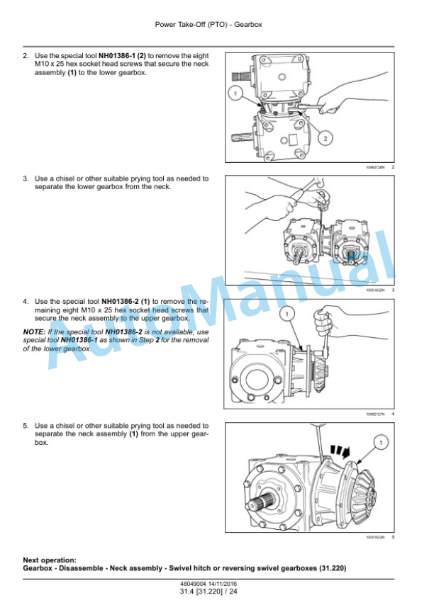 New Holland 313, 316 Discbine Disc Mower Conditioner Service Manual 48049004-2