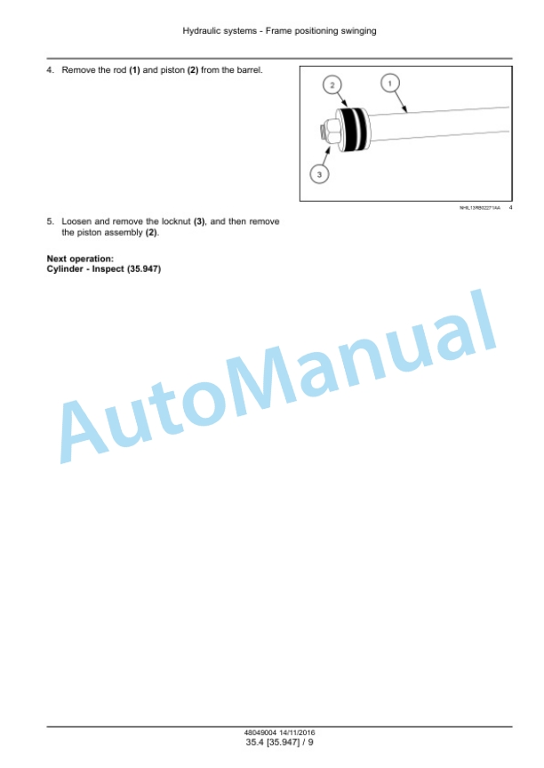 New Holland 313, 316 Discbine Disc Mower Conditioner Service Manual 48049004-3