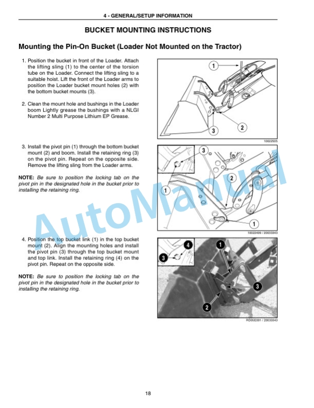 Alternative view of New Holland 32LC Operation and Maintenance Manual 87520575