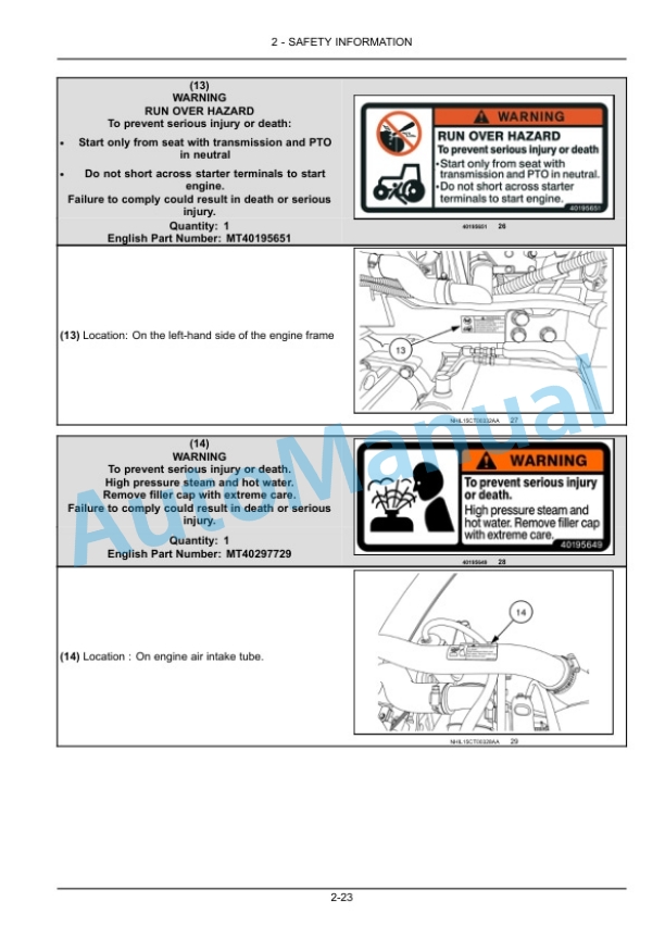 Alternative view of New Holland 33, 37 Workmaster Compact Tractor Operation and Maintenance Manual 47832587