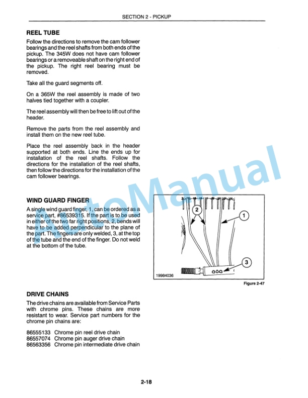 New Holland 345W, 355W, 365W Repair Manual 86584185-3