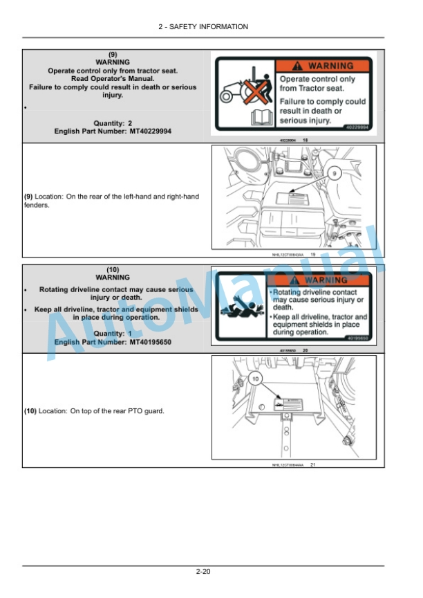 Alternative view of New Holland 35, 40 Workmaster Compact Tractor Operation and Maintenance Manual 47708977