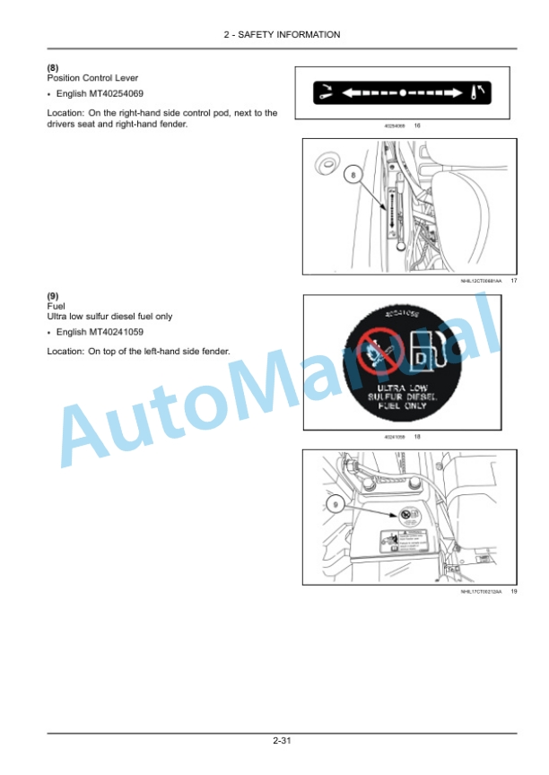 Alternative view of New Holland 35, 40 Workmaster Tier 4B Final Compact Tractor Operation and Maintenance Manual 51485746