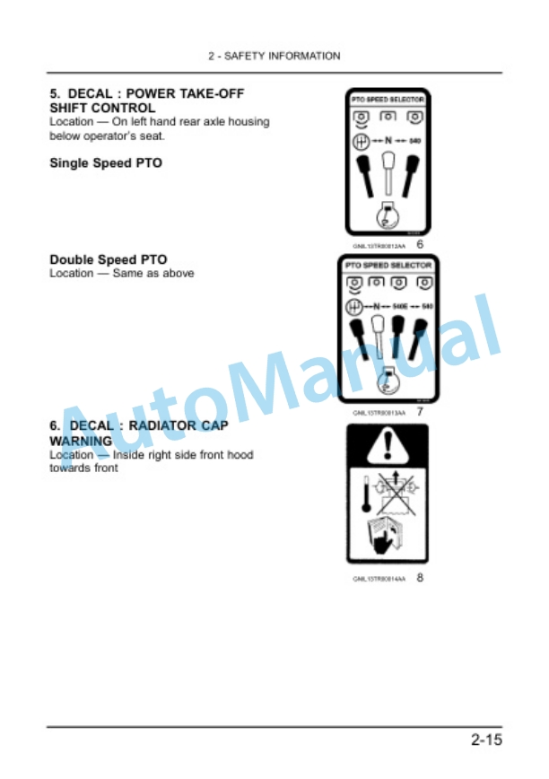New Holland 3510, 4010, 4510, 4710 Tractor Operation and Maintenance Manual 84591230-2