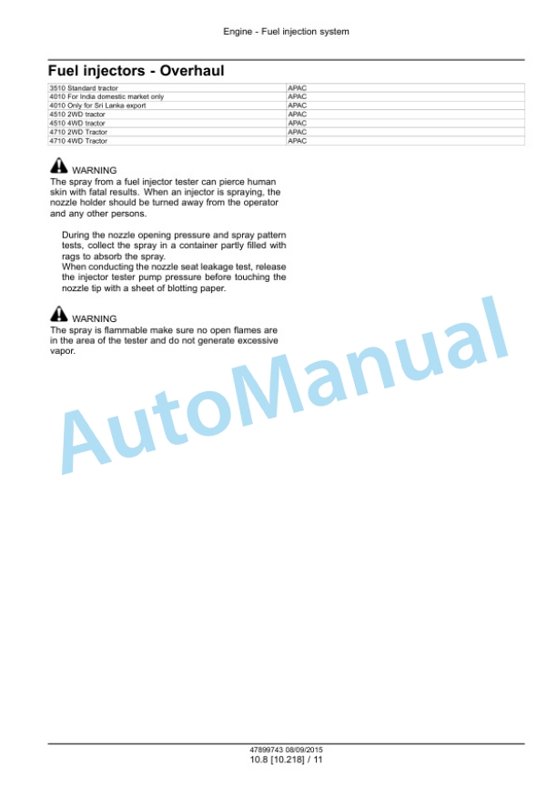 Alternative view of New Holland 3510, 4010, 4510, 4710 Tractor Service Manual 47899743