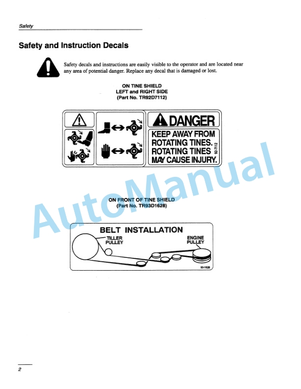 New Holland 36in Tiller LS Yard Tractor Operation and Maintenance Manual 42680070-2