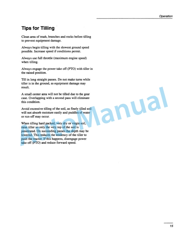 New Holland 36in Tiller LS Yard Tractor Operation and Maintenance Manual 42680070-5