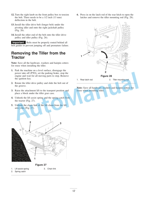 New Holland 36in Tiller Operation and Maintenance Manual 87040096-4