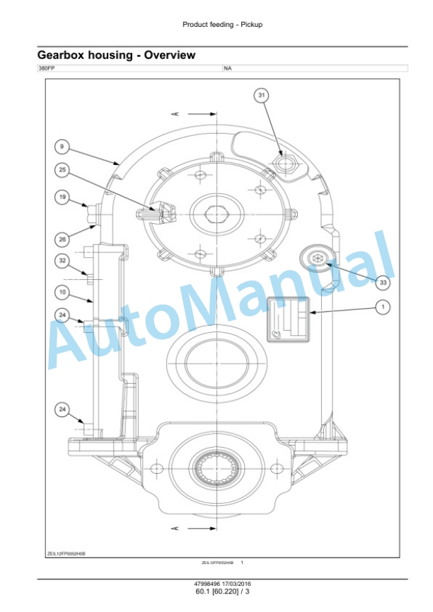 New Holland 380FP Header Service Manual 47998496-5