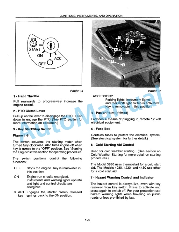 Alternative view of New Holland 3830, 4030, 4230, 4430 Narrow Tractor Operation and Maintenance Manual 42383041