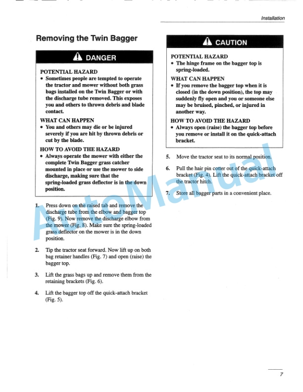 New Holland 38in Twin Bagger for Lawn - Garden Tractor Operation and Maintenance Manual 42680050-4