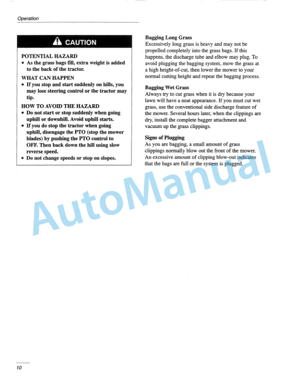 New Holland 38in Twin Bagger for Lawn - Garden Tractor Operation and Maintenance Manual 42680050-5