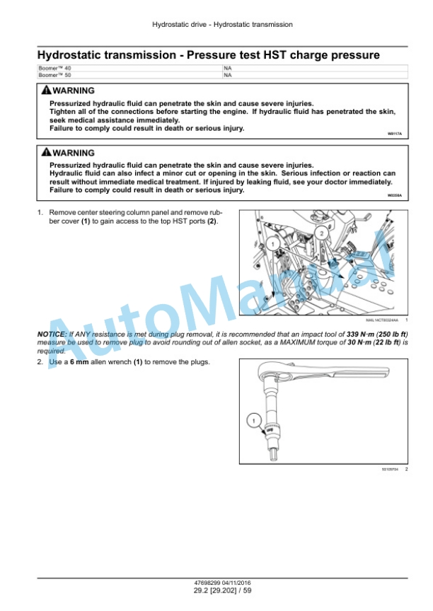 Alternative view of New Holland 40, 50 Boomer Tier 3 Compact Tractor Service Manual 48080050