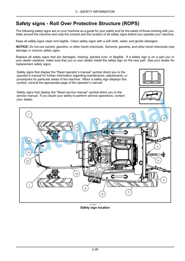 Alternative view of New Holland 40, 50 Boomer With ROPS, Cap Stage IIIA Compact Tractor Operation and Maintenance Manual 51559578