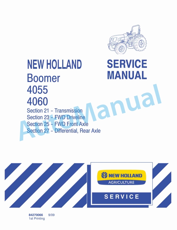 New Holland 4055, 4060 Boomer Tractor Service Manual 84270066