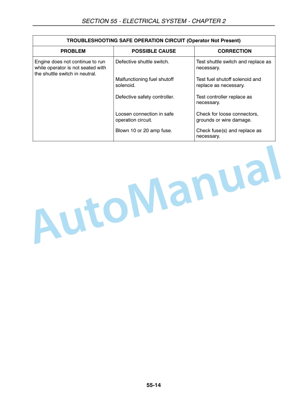 New Holland 4055, 4060 Boomer Tractor Service Manual 84270068-3