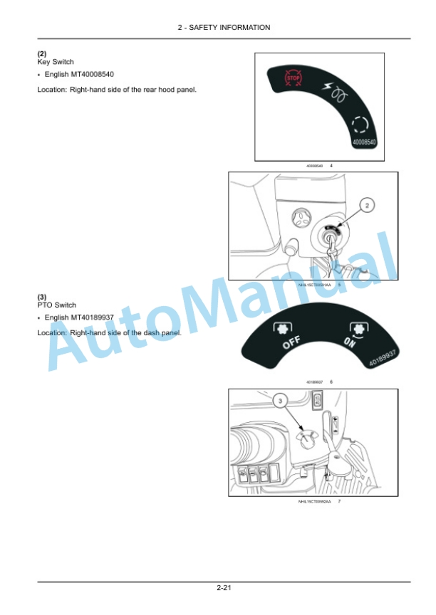 Alternative view of New Holland 41, 47 Boomer Compact Tractor Operation and Maintenance Manual 47901748