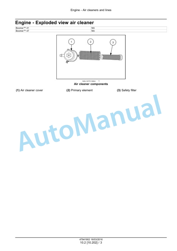 Alternative view of New Holland 41, 47 Boomer Tier 4B Final Compact Tractor Service Manual 47998516