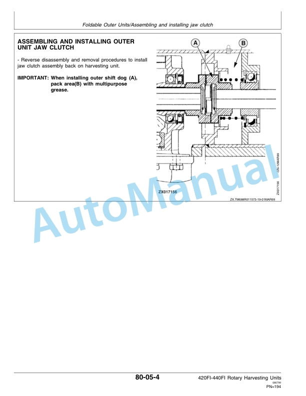 New Holland 420FI, 440FI Rotary Harvesting Header Service Manual 84321453ANA-5
