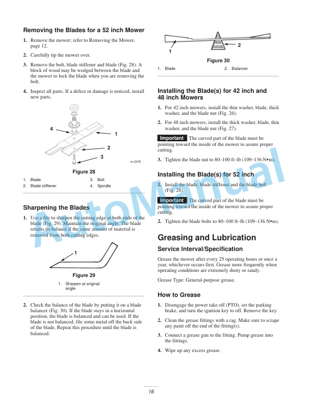 New Holland 42in, 48in, 52in Mower Operation and Maintenance Manual 87040092-5