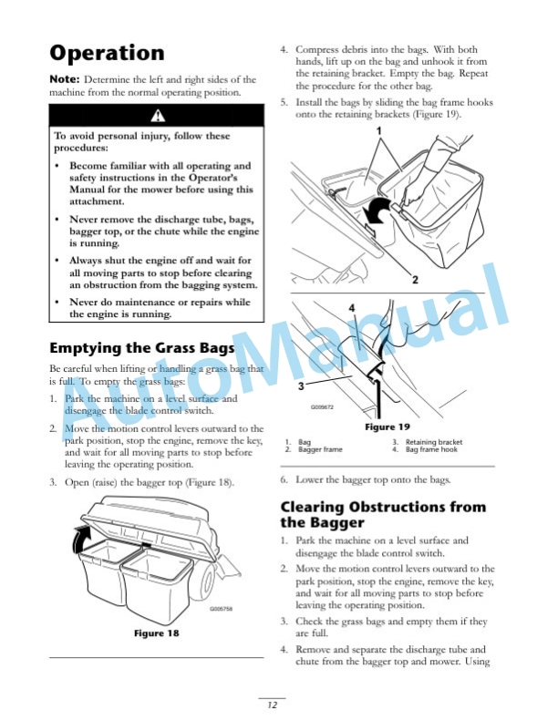 New Holland 42in, 50in Twin Bagger Operation and Maintenance Manual 87597468-4
