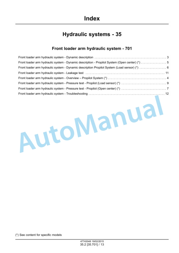 New Holland 430TL, 440TL, 450TL, 460TL Front Loader Service Manual 47743048-4