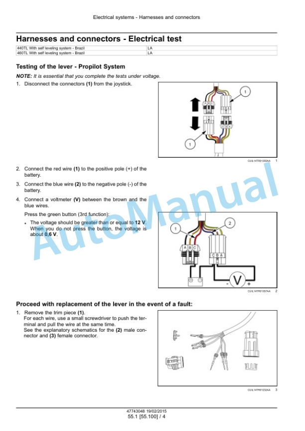New Holland 430TL, 440TL, 450TL, 460TL Front Loader Service Manual 47743048-5