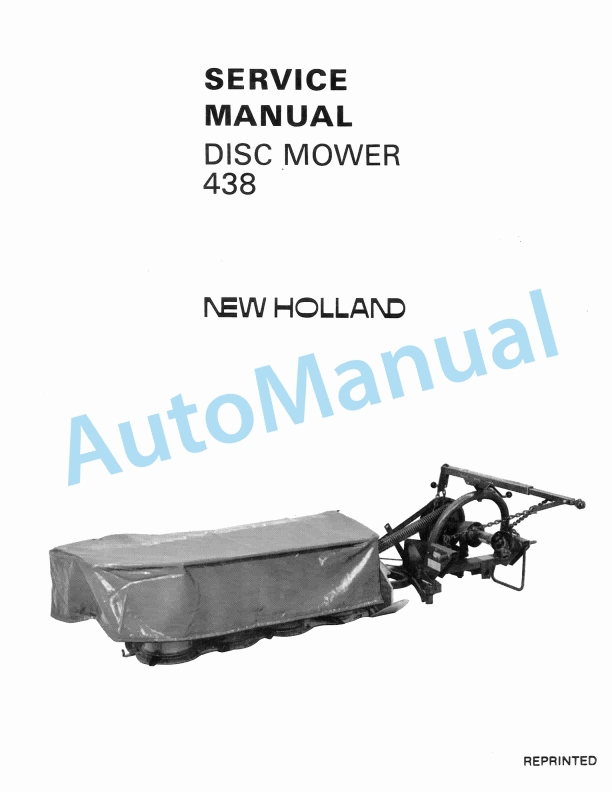 New Holland 438 Disc Mower Service Manual 40043810