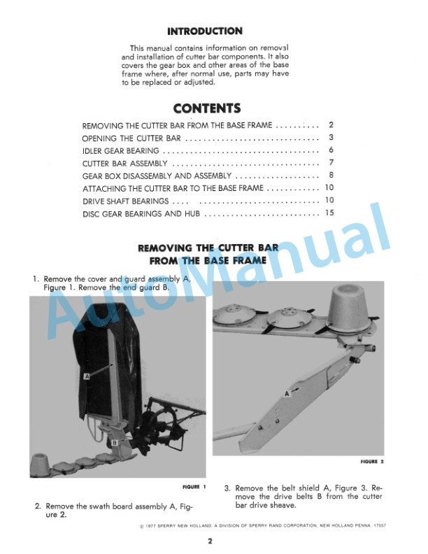 New Holland 438 Disc Mower Service Manual 40043810-2