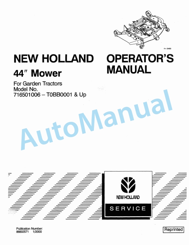 New Holland 44 Mower Operation and Maintenance Manual 86602571