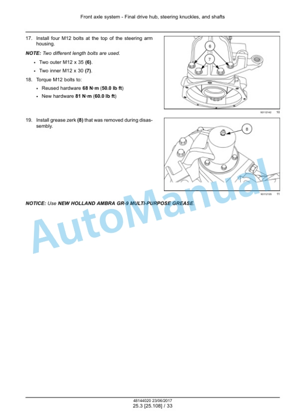 Alternative view of New Holland 45, 50, 55 Boomer Tier 4B Final Compact Tractor Service Manual 48144020