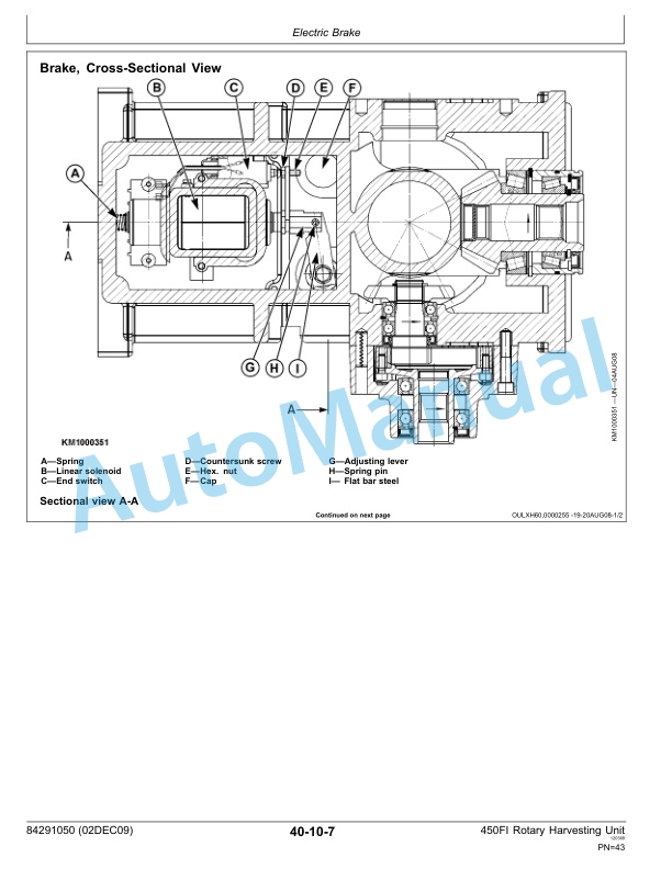 New Holland 450FI Rotary Harvesting Header Service Manual 84291050NA-2