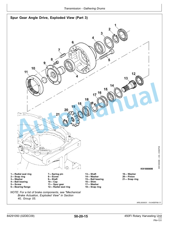 New Holland 450FI Rotary Harvesting Header Service Manual 84291050NA-4
