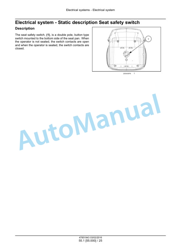 New Holland 46D CVT, 54D CVT Boomer Tier 4B Final Compact Tractor Service Manual 47979818-2