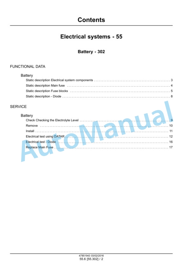 New Holland 46D CVT, 54D CVT Boomer Tier 4B Final Compact Tractor Service Manual 47979820-2