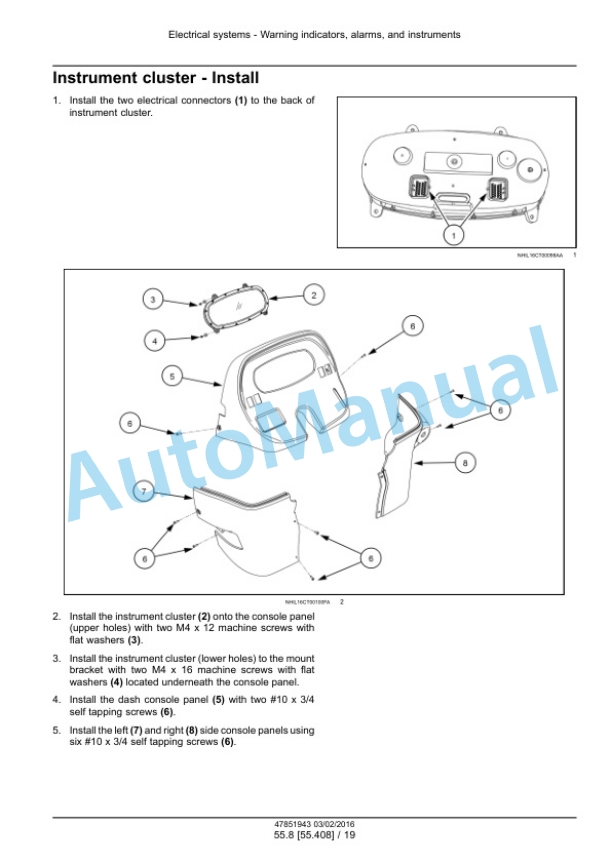 New Holland 46D CVT, 54D CVT Boomer Tier 4B Final Compact Tractor Service Manual 47979820-4