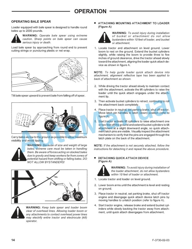 New Holland 46LB Series Quick Attach Farm Loader Operation and Maintenance Manual 87022293-4