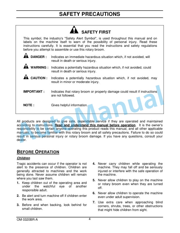 New Holland 47CO 47in Rotary Broom Operation and Maintenance Manual 87585655-2