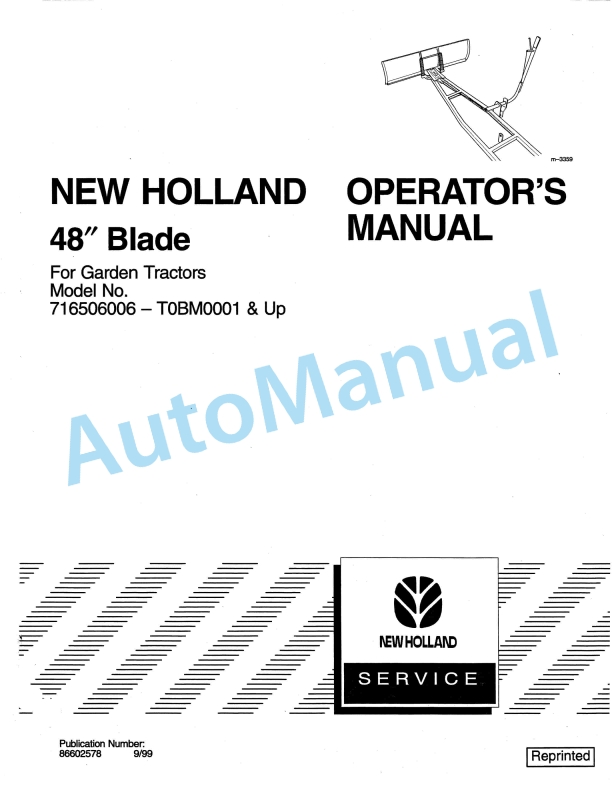 New Holland 48 Blade Operation and Maintenance Manual 86602578