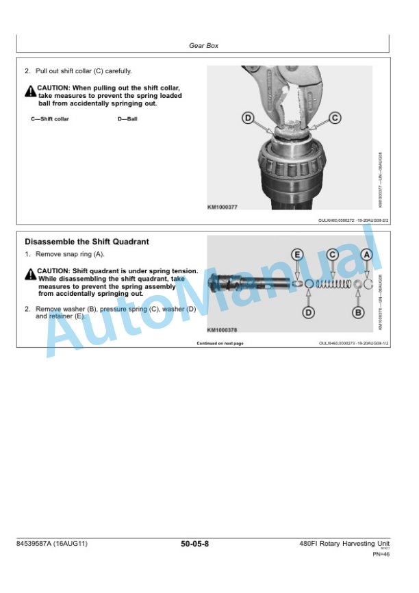 New Holland 480FI Rotary Harvester Repair Manual 84539587A-2