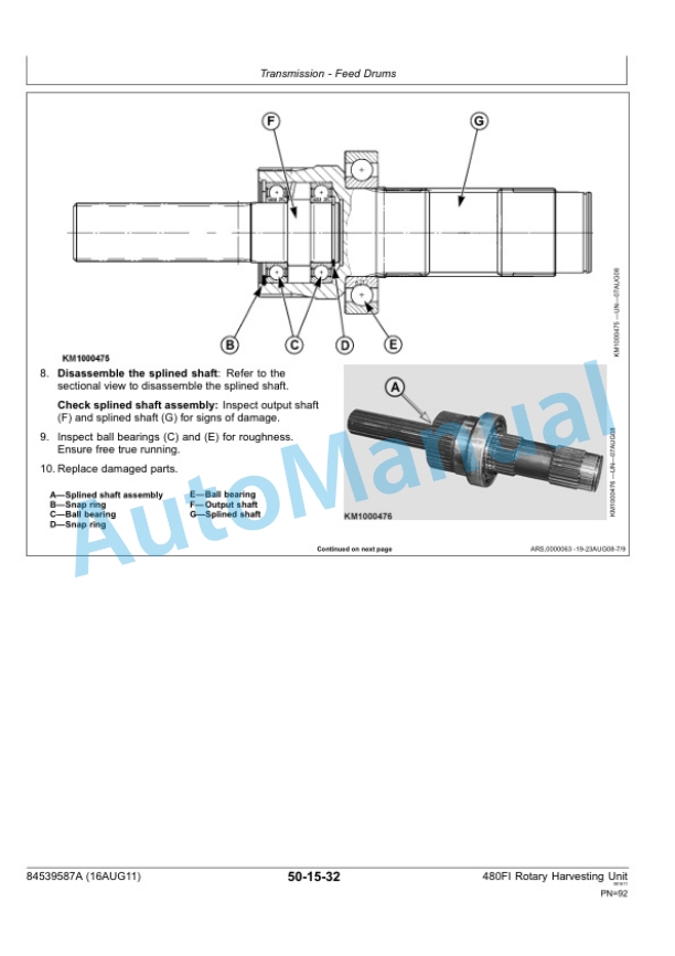 New Holland 480FI Rotary Harvester Repair Manual 84539587A-3