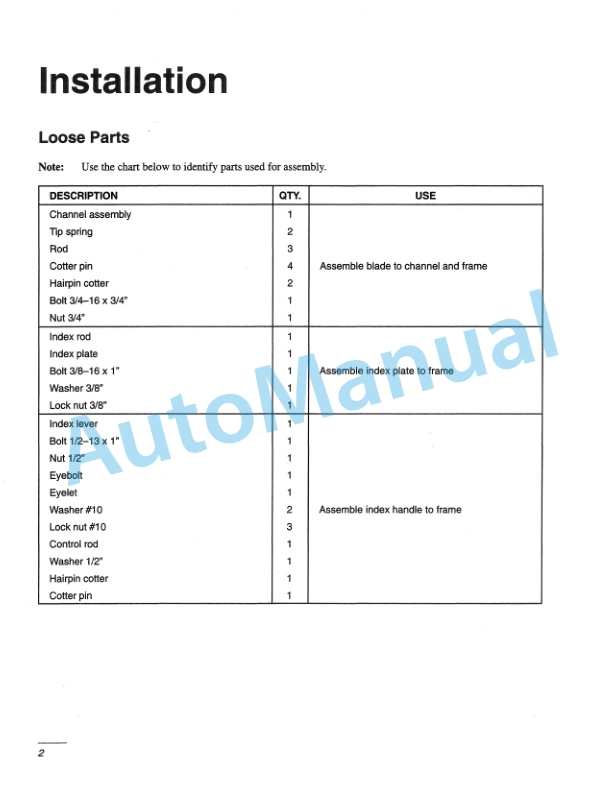 New Holland 48in Snow Blade for Lawn - Garden Tractor Operation and Maintenance Manual 42680081-2